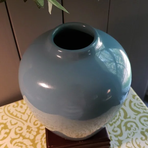 Table vase USA 7in round vtg - Picture 2 of 4